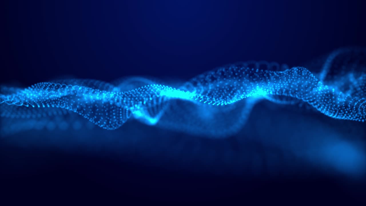 4K Abstract technology Blue neon lines tunnel Lines dots concstruciton Loop Animation.