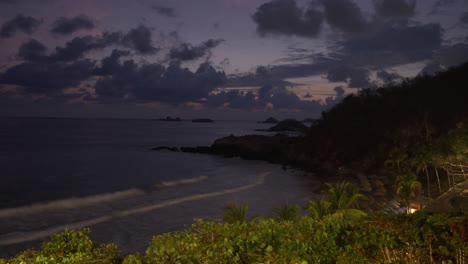 time-lapse shot of a tropical storm arriving at the coast of mexico in ixtapa