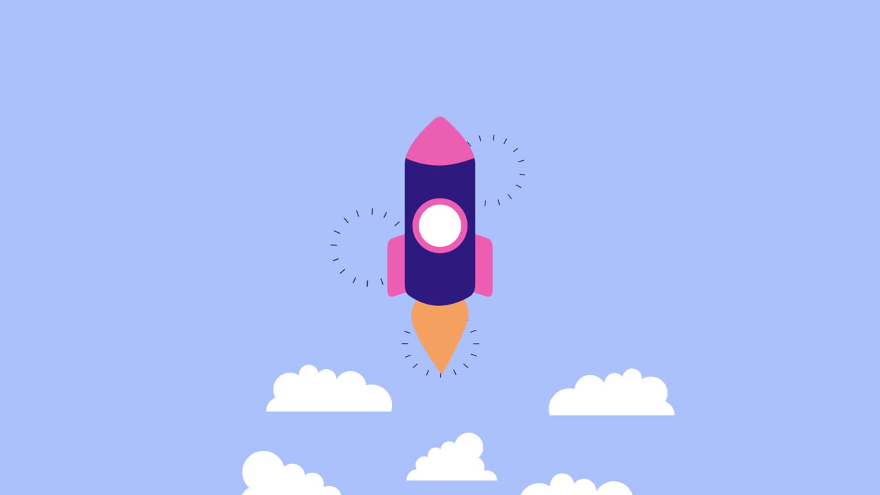 rocket start up and launcher in sky