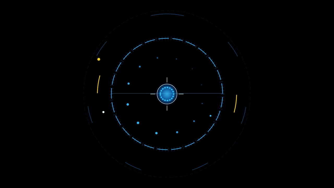 Animazione HUD: interfaccia digitale circolare futuristica