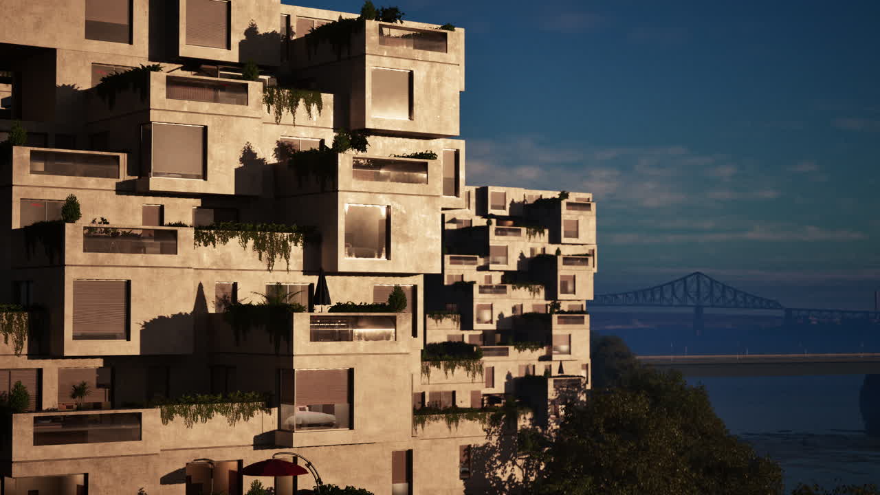 수많은 창문 을 가진 높은 초고층 건물