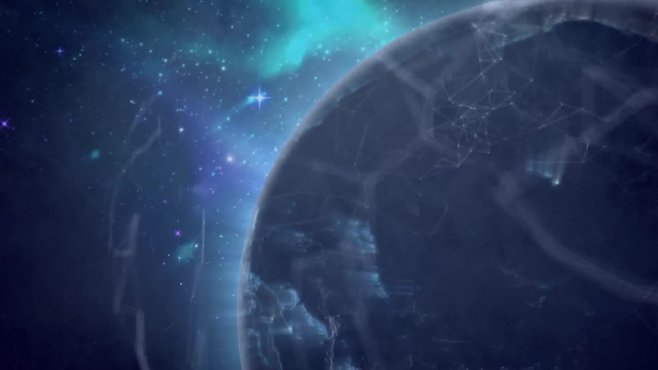 animación de redes de conexiones en todo el mundo y el cielo