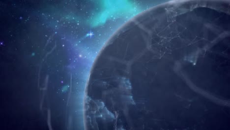 animación de redes de conexiones en todo el mundo y el cielo
