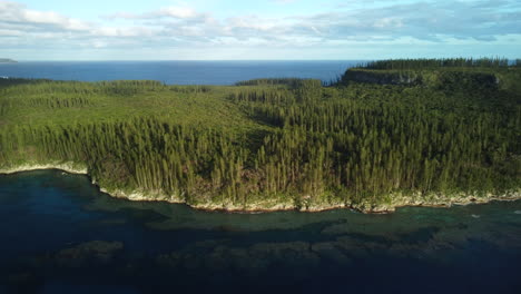 Aerial:-remote-Wabao-Cape-in-New-Caledonia,-secluded-Maré-Island-in-Pacific