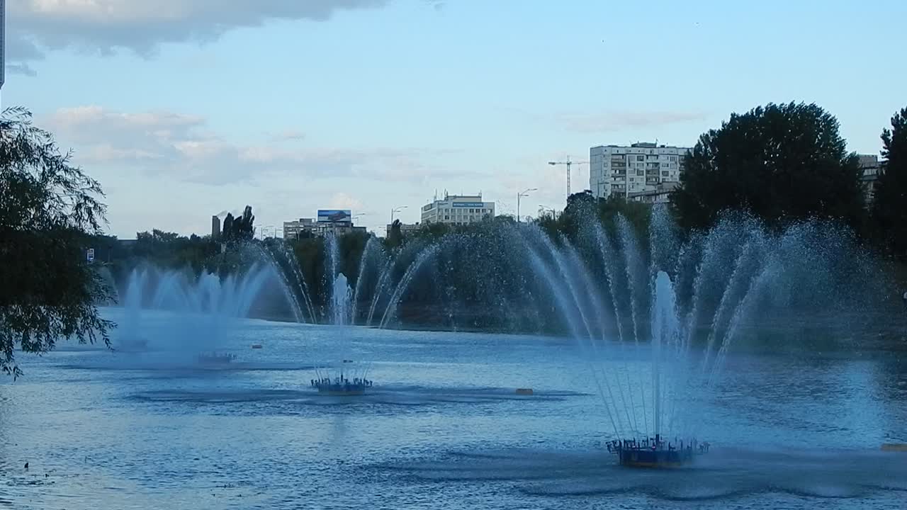 Singing fountains in the city