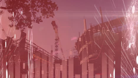 procesamiento de datos estadísticos contra el sitio de construcción