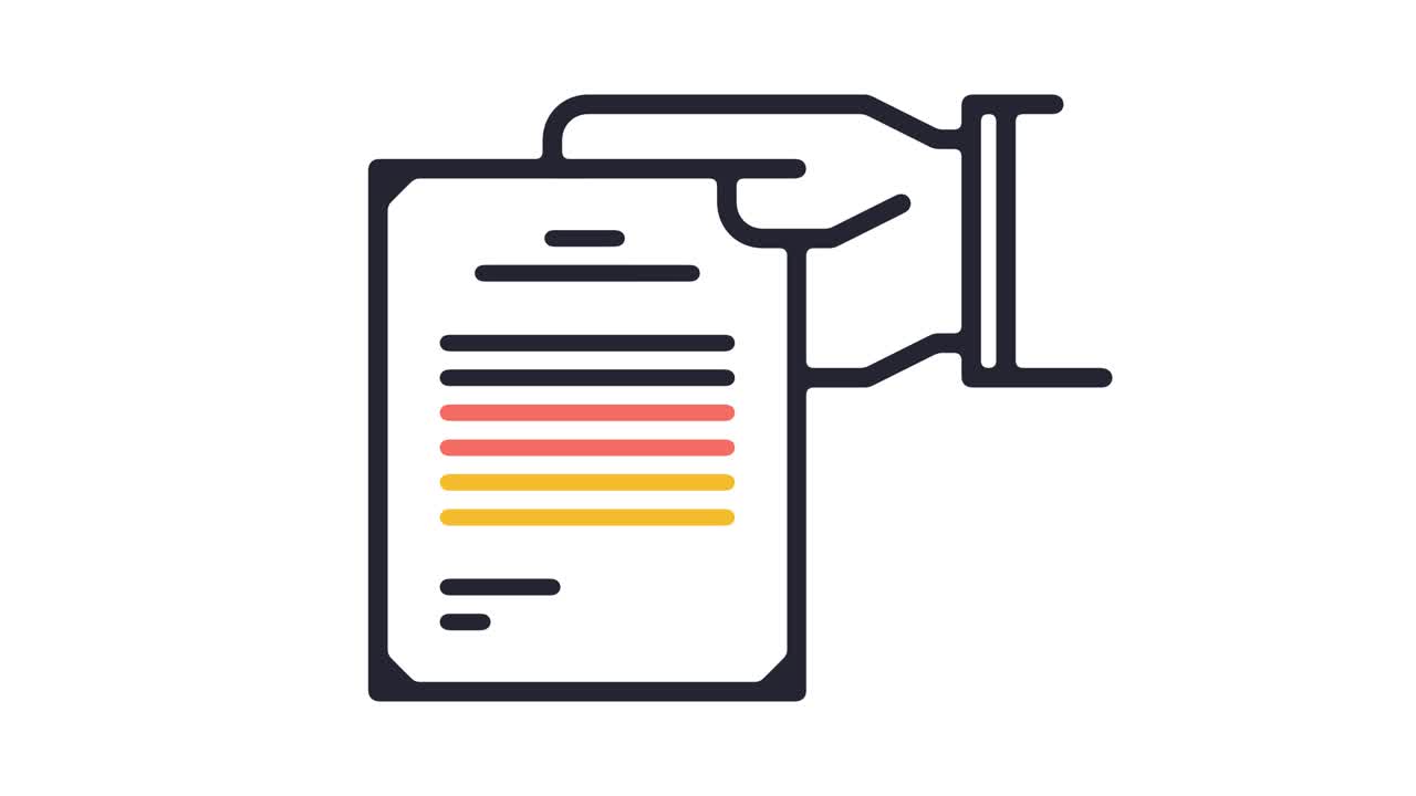 Contract Agreement Line Icon Animation with Alpha