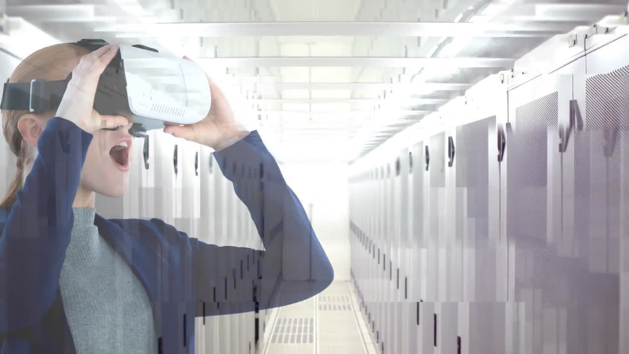 vr 비디오를 사용하는 여성