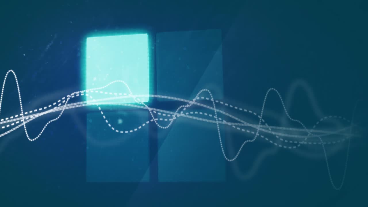 Animation of lights and graphs on blue background
