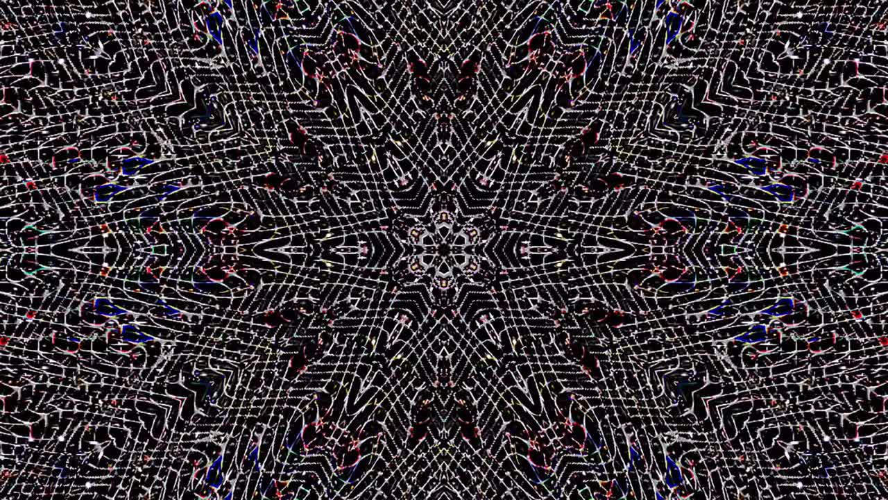 líneas abstractas coloridas luz brillante forma redonda en el centro, fondo negro