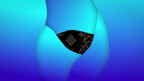 Animation of abstract shapes with circuit pattern in futuristic technology concept