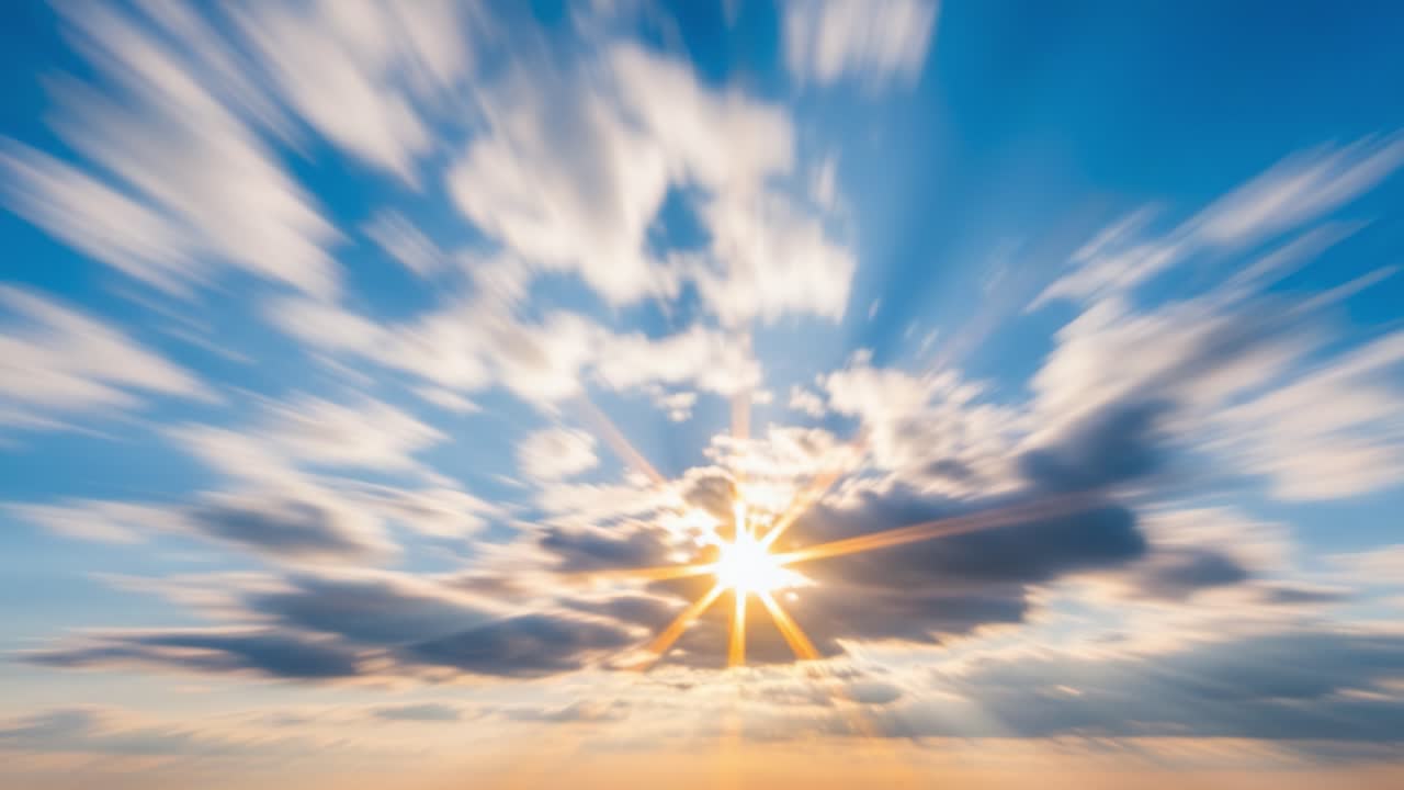Sun Rays Breaking Through Clouds with Motion Blur
