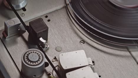 portable full track analogue audio tape recorder nagra, close up shot