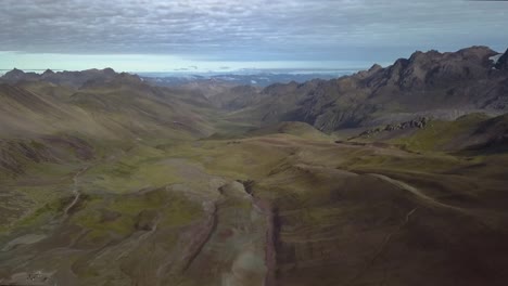 Aerial-shot-of-the-Red-Valley-in-Peru-4K