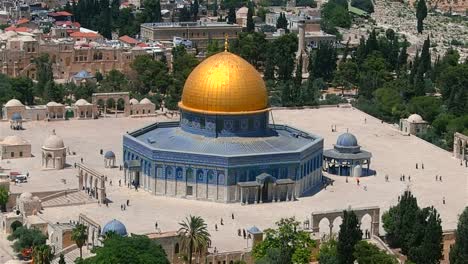 ciudad antigua de jerusalem cúpula de la roca, aérea