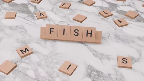 Fischwort-Auf-Scrabble