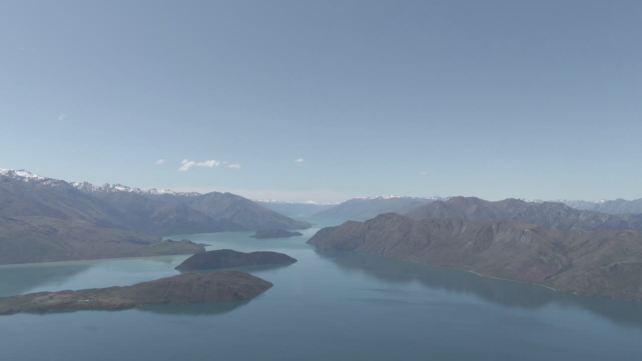 steady shot of the lake wanaka in height