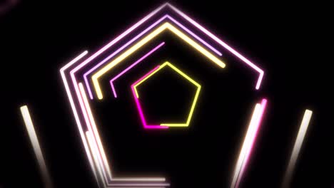 fondo de video de bucle en forma de pentágono brillante
