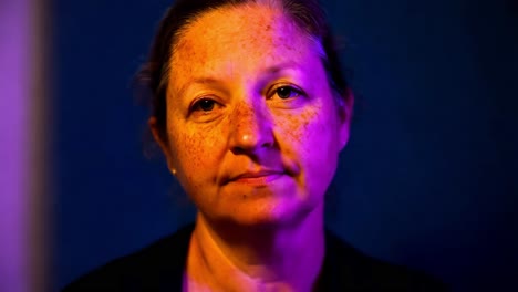 woman portrait in colorful lighting