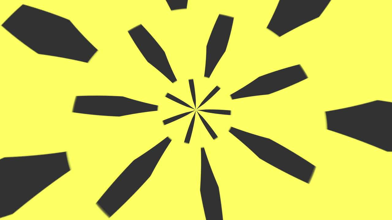 검은색과 노란색 삼각형의 나선형 패턴