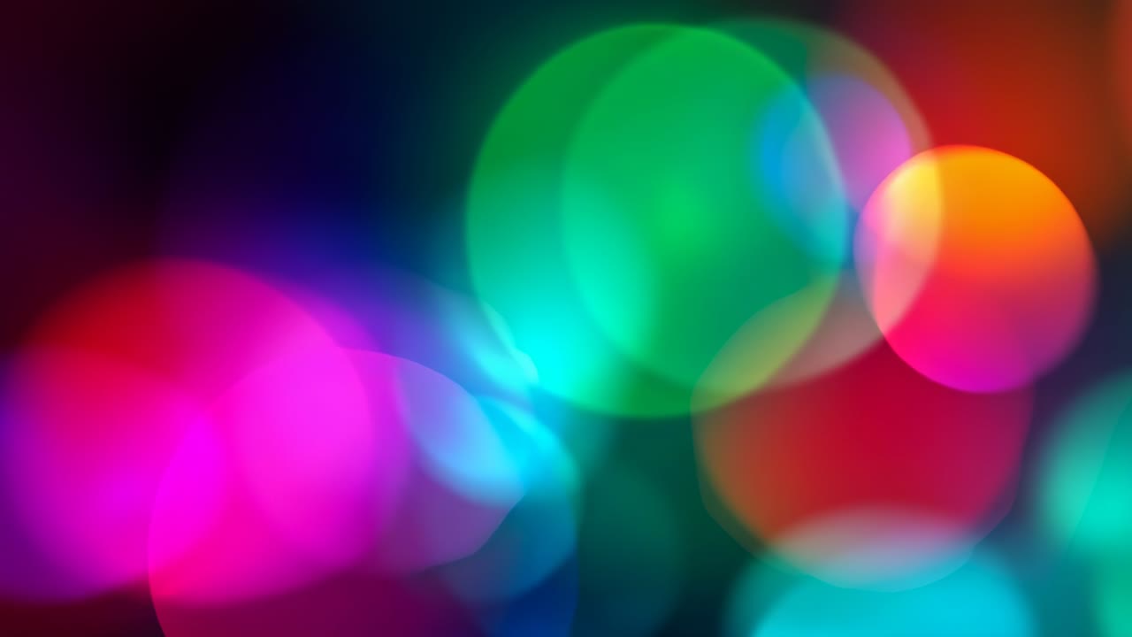 Vibrant abstract neon bokeh lights