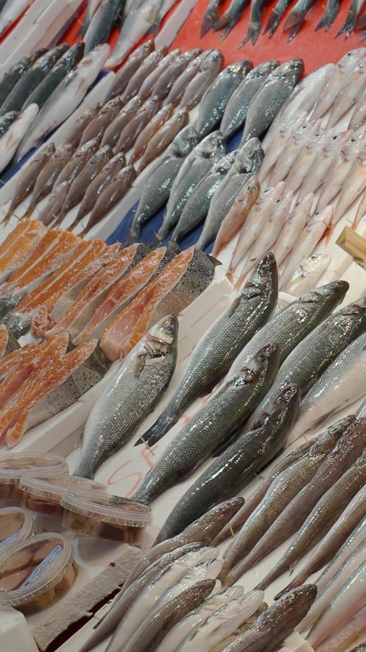 Fresh Assorted Fish Display at a Local Market