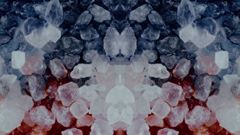 colorful salt crystals with symmetrical pattern