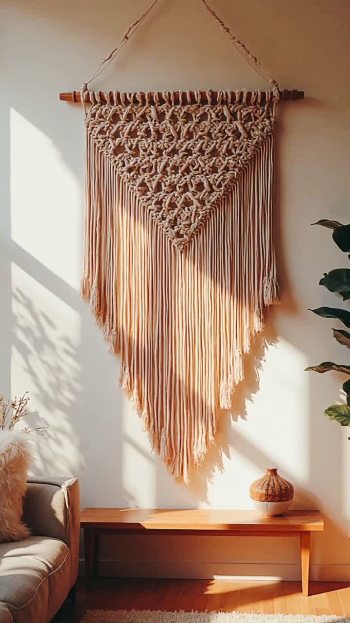 Beige Macrame Wall Hanging Decor