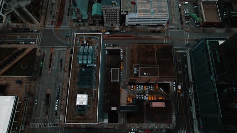 cinematic top down aerial of milwaukee, wisconsin, usa