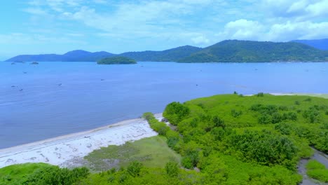 beach paraty, rio de janeiro, rj, brazil, pan take, drone footage, and mountain brazilian culture