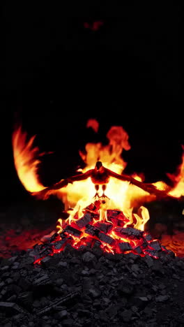 fiery phoenix rising from embers