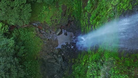 top view of salto del rodeo waterfalls near bonao in the dominican republic