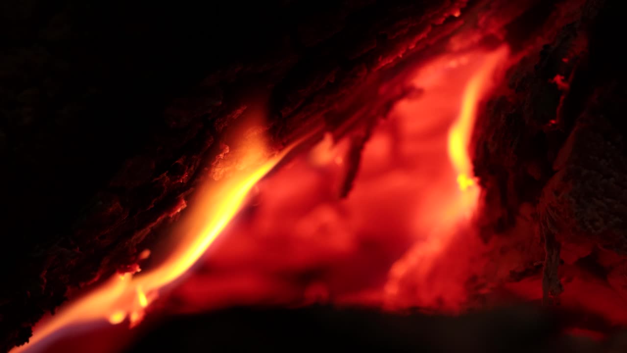 leña quemada, vista muy cercana