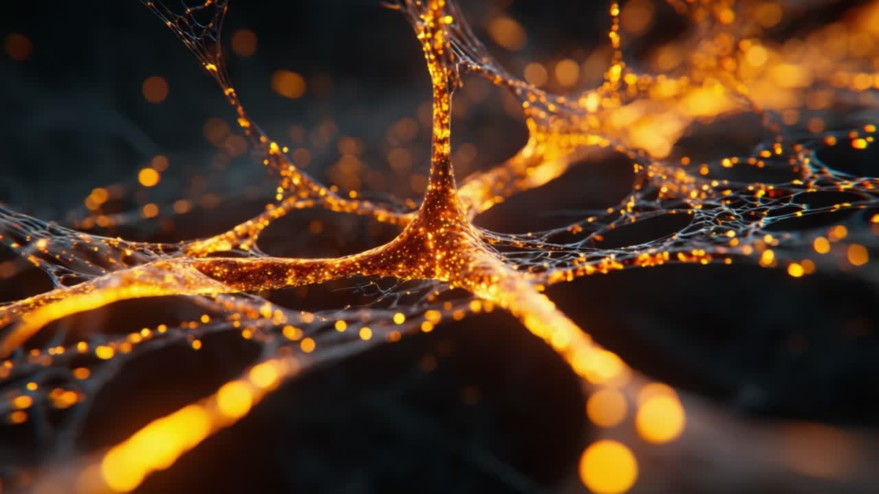 A Stunning Visualization of Neurons Interconnected with Glowing Fibers, Showcasing the Complexity and Beauty of Neural Networks in a Psychedelic Interface