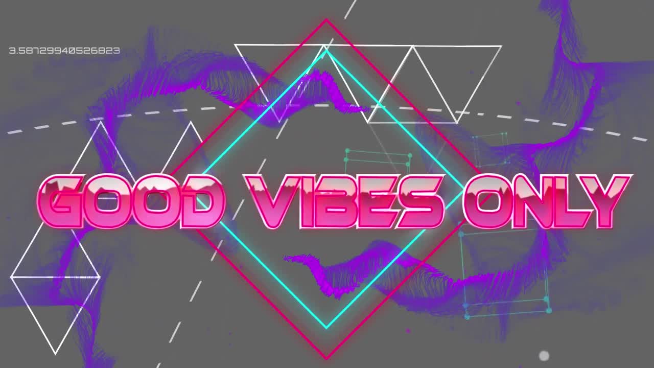 검은색 배경의 데이터 처리 위에 좋은 진동의 애니메이션만 텍스트