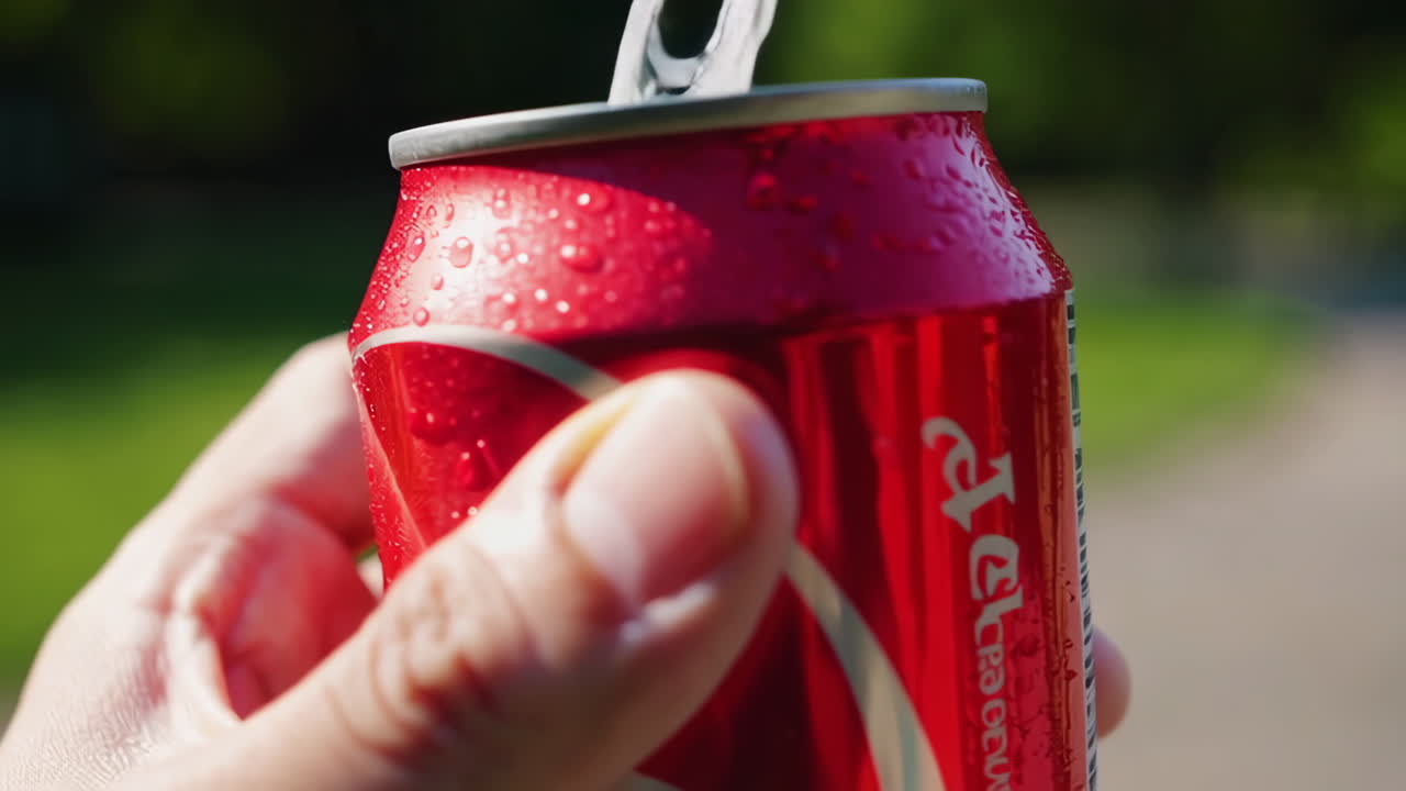 Coke Can with Bubbles and Foam