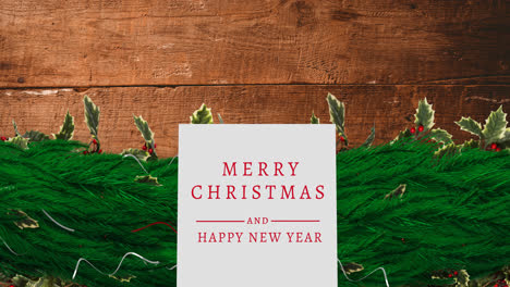 Animation-of-merry-christmas-text-over-fir-tree