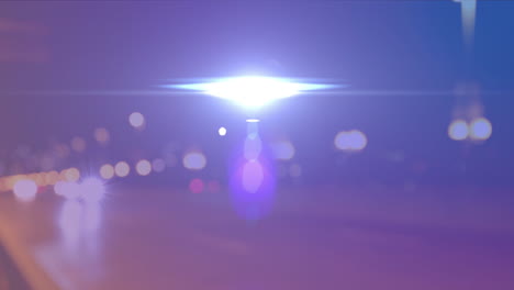 animación de luces parpadeantes sobre una carretera