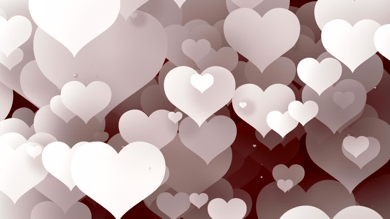 Sfondo morbido cuori bianchi (ripetibile) - Video stock