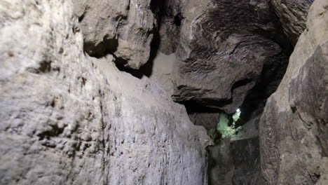 inside a cave or tunnel