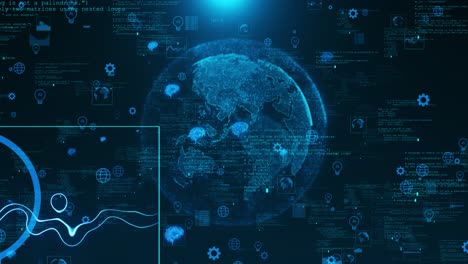 4k 3d artificial globe hud planet earth globe maps world animation earth map digital connection