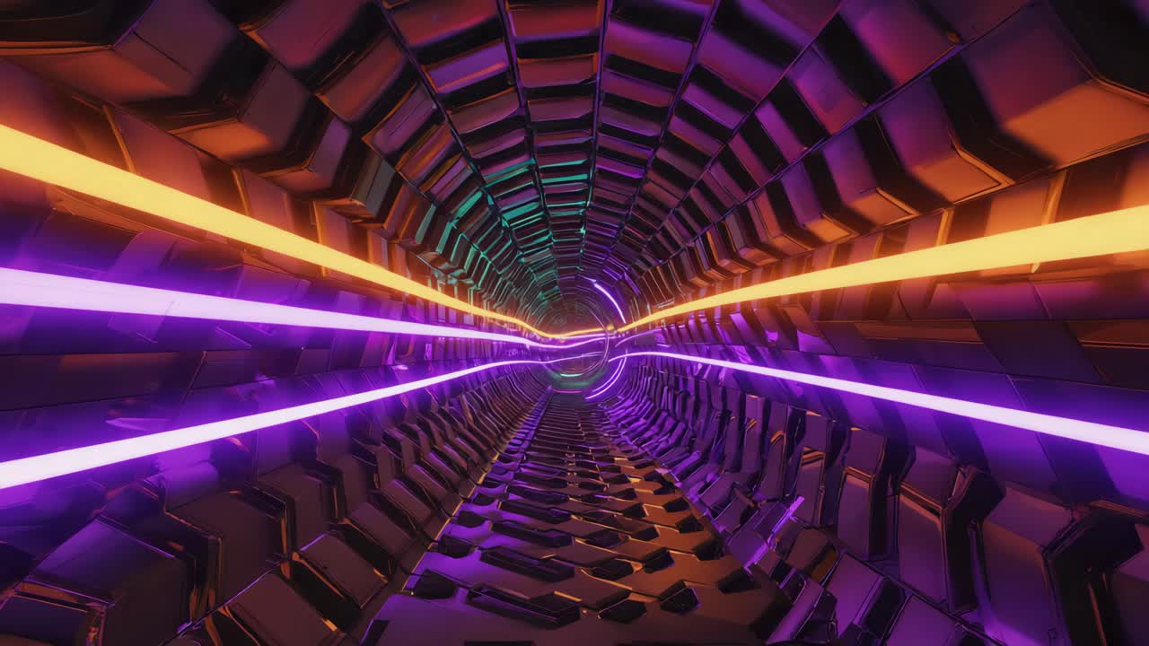 túnel de neón abstracto y futurista