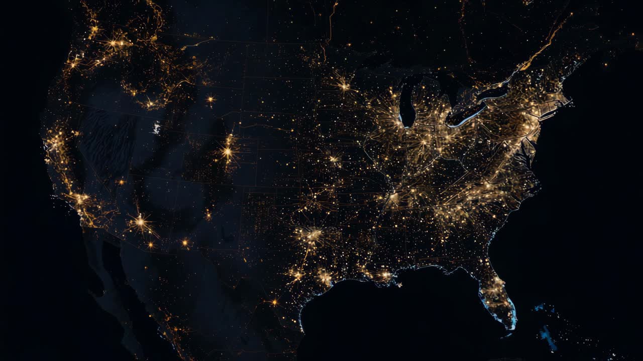 Nighttime View of the United States from Space
