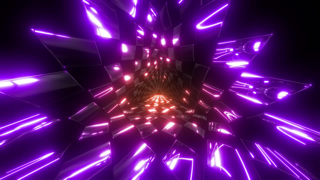 Abstract Futuristic Tunnel with Neon Lights