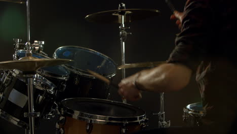 Slow-Motion-Sequence-Of-Drummer-Playing-Drum-Kit