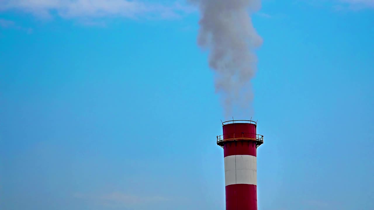 Chimney smoke pollution, UHD stock video LOOP