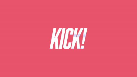 animation of kick text in white, over pink and purple capsule shapes on pink background