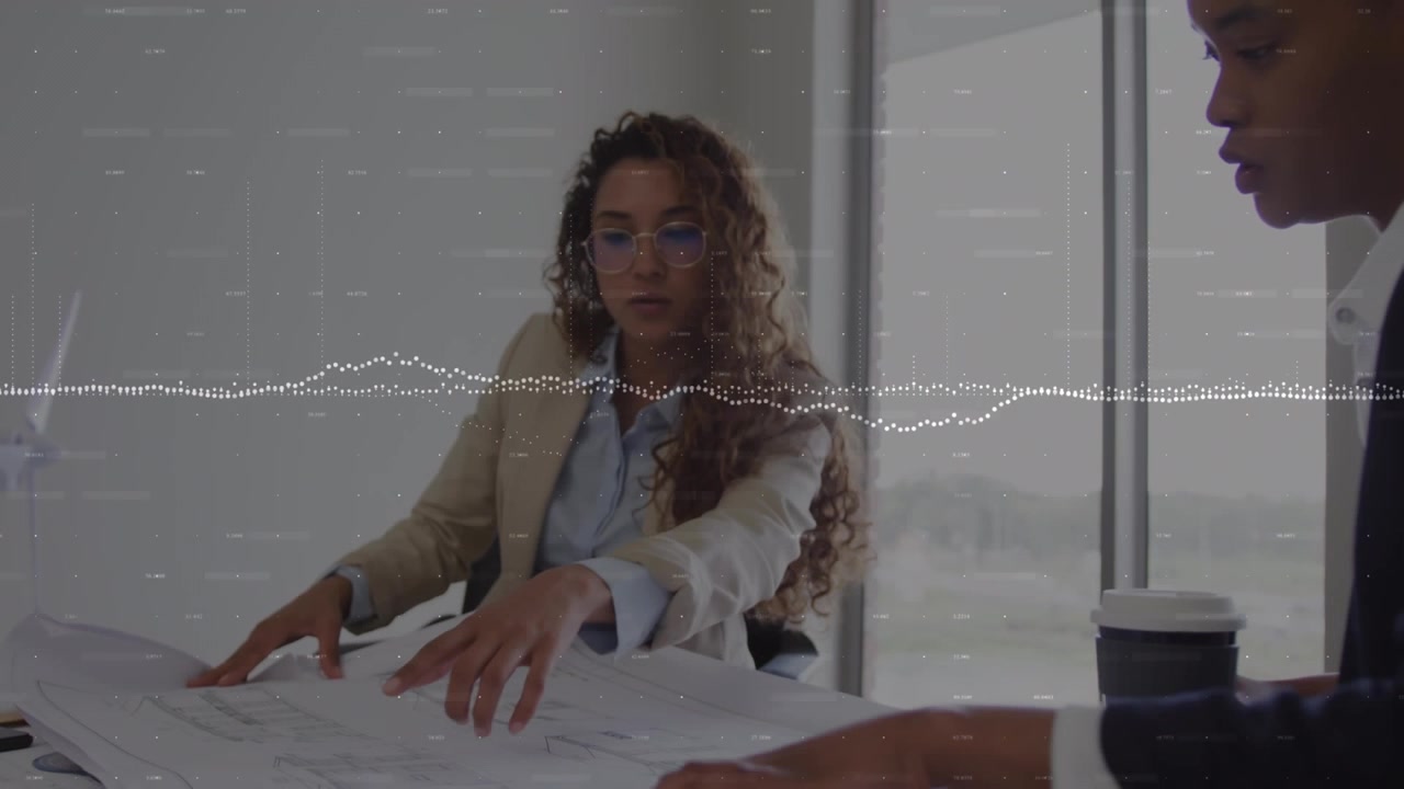 Animazione dell'elaborazione di dati finanziari su persone in ambito aziendale