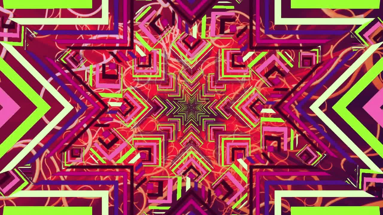 추상적인 다채로운 별들이 움직이고 회전하고 있습니다.