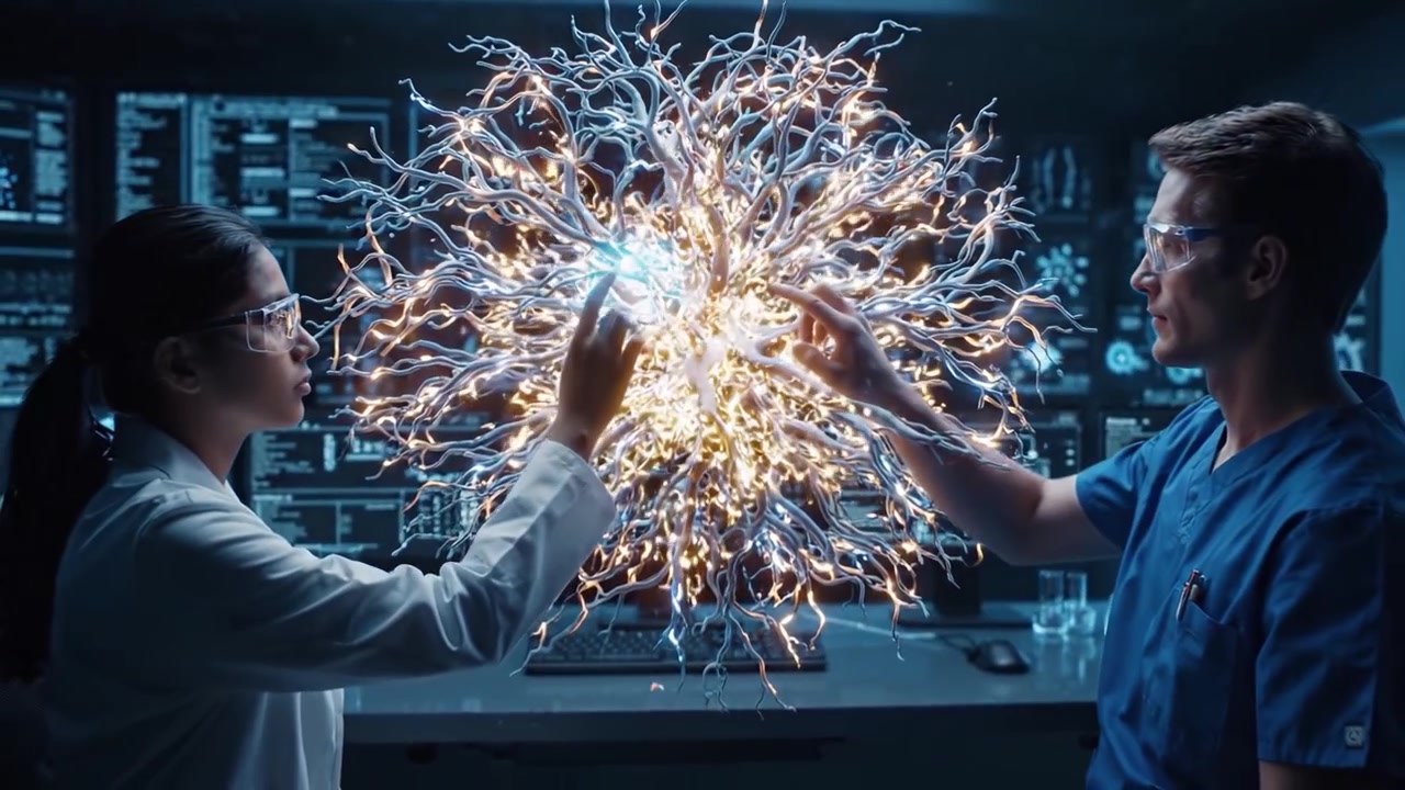 Innovative Collaboration in Scientific Exploration: Researchers Engage with a Bioluminescent Neural Network Simulation, Enhancing Understanding of Complex Interactions and Data Visualization